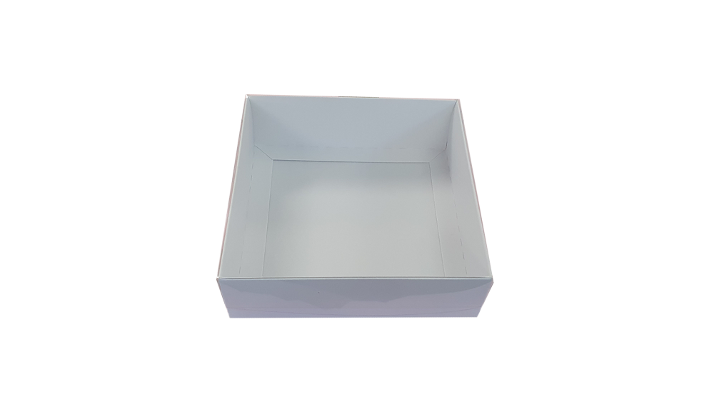 White Large Deep Square Cookie Box With Clear Lid - 155mm x 155mm x 50mm -  Pack of 10