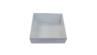 White Large Deep Square Cookie Box With Clear Lid - 155mm x 155mm x 50mm -  Pack of 10