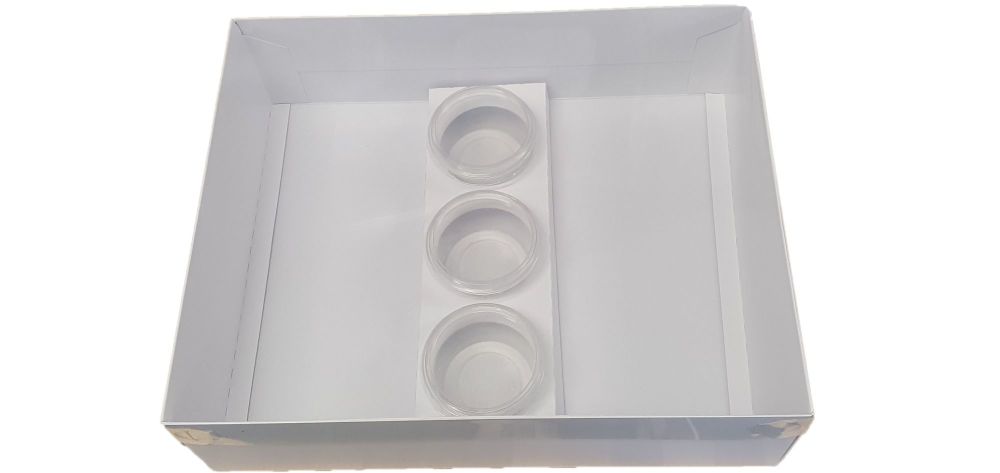 Large Sharing Box with Clear Lid & Insert for 4oz pots (pots not included) Colour to be chosen- 315mm x 250mm x 90mm -  Pack of 10