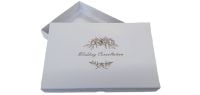 White Wedding Consultation Box With Foiled White Non Window Lid - 240mm x 155mm x 30mm - Pack of 10