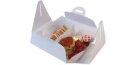 White Handle Presentation Box With Divider Insert - 222mm x 152mm x 85mm - Pack of 10