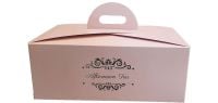 Pink Afternoon Tea Foiled Handle Presentation Box With Divider Insert - 222mm x 152mm x 85mm - Pack of 10
