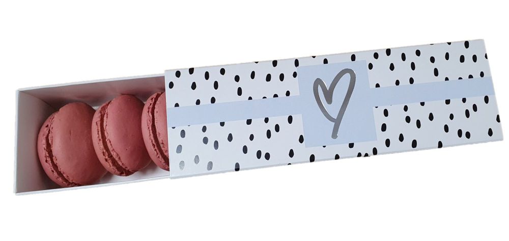 (End of line) Dalmatian Blue Heart 6pk  Macaron Non Window Sleeve - 185mm x 50mm x 50mm - Pack of 10