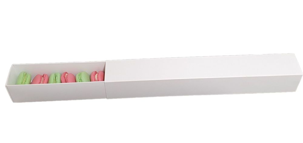 White Long 12pk Non Window Sleeve & Macaron Box - 360mm x 50mm x 50mm - Pac