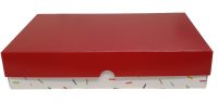 Sprinkle Print Deep Large Biscuit/Cookie Box with Red Non Window Lid -240mm x 155mm x 50mm - Pack of 10