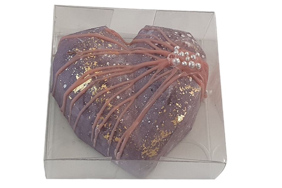 Clear Recyclable Geo Heart Box - 64mm x 62mm x 28mm - Pack of 25