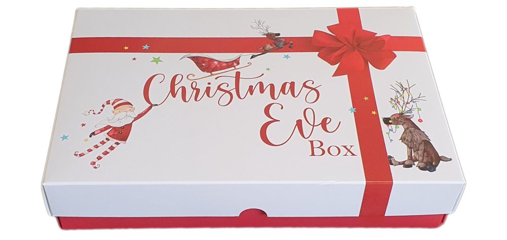  Christmas Eve Santa Print  DEEP Box With Red Base -240mm x 155mm x 50mm  P