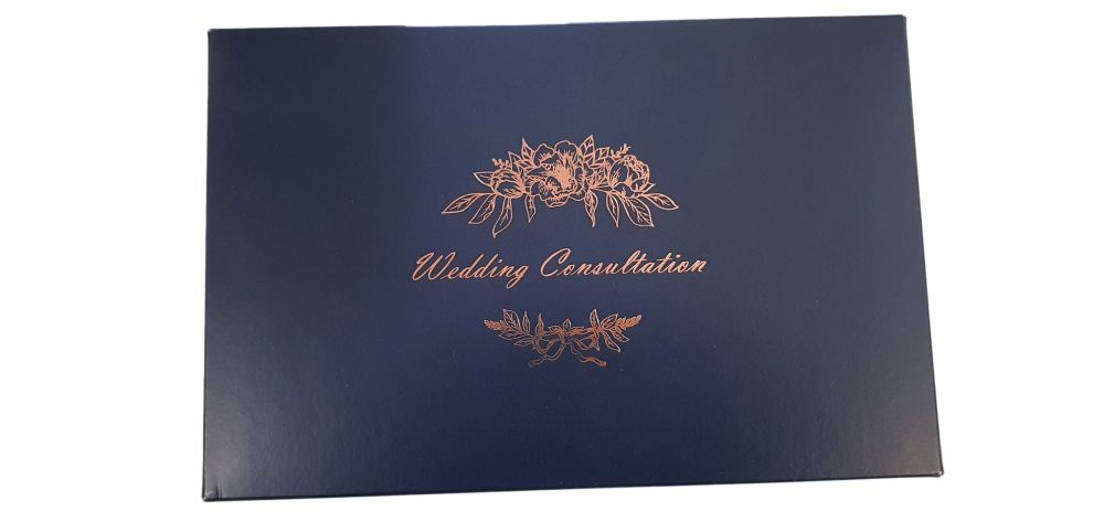 Navy  Wedding Consultation Box With Foiled  Non Window Lid - 240mm x 155mm x 30mm  - Pack of 10