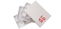 Valentine's White C6 Box with Red Foiled "Love"  Non-Window Lid (Style Of Box To Be Chosen and Price will vary) -165mm x 115mm x 26mm  Pack of 10