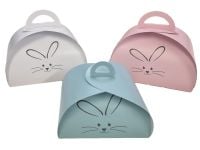 Easter Patisserie Box With Grey Foil Bunny -180mm x 90mm x 100mm - Pack of 10