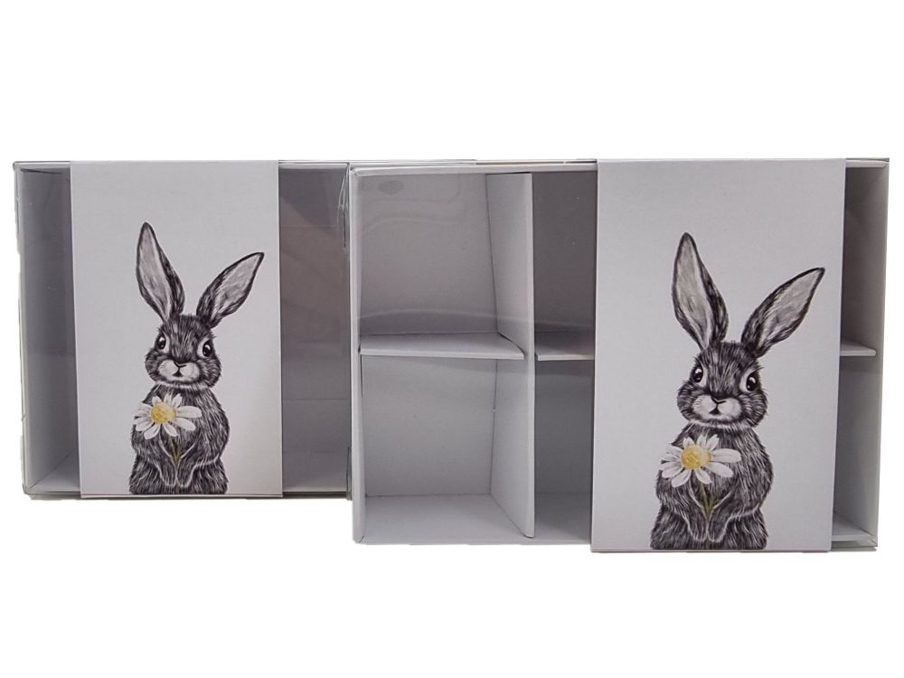 Easter Daisy Bunny Box Range With Printed Belly Band, Insert And Clear Lid 