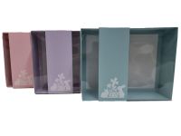 Easter Bunny Hamper Boxes With Clear Lid & White Foiled Belly Band (Colour to be chosen)- 250mm x 195mm x 70mm- Pack of 10