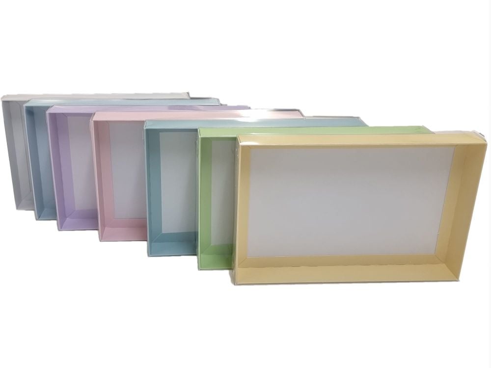 Pastel Range Large Biscuit/Cookie Box With Clear Lid (Colour to be chosen)-
