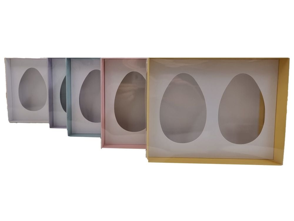 White Hamper  With Double Egg Insert - Box Dims: 250 x 195 x 70mm-Cavity Di