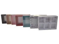 6pk Small Chocolate Box With Clear Lid & Insert  (Colour to be chosen)- 115mm x 80mm x 30mm - Pack of 10