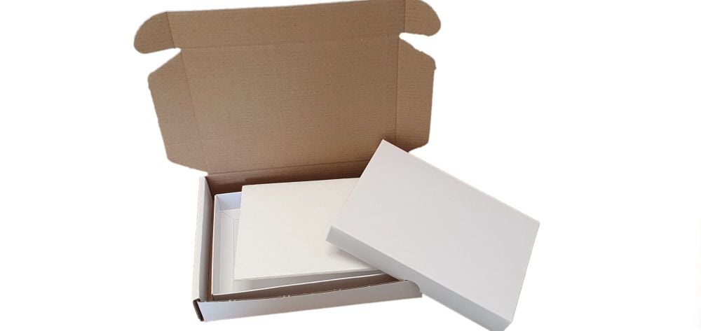 Bundle - Postal and C6 White Non-Window Bundle Packaging  - Postal Box, Box & Padding - Measurements in Description -  Pack of 10