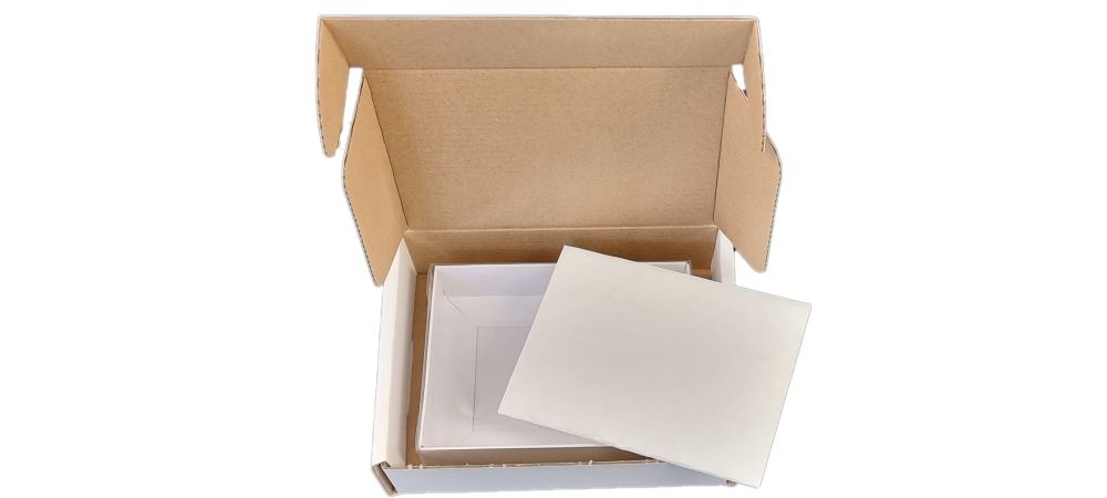 White C6 Clear Lid Bundle Packaging  - Box, Padding & Postal Box - Measurem