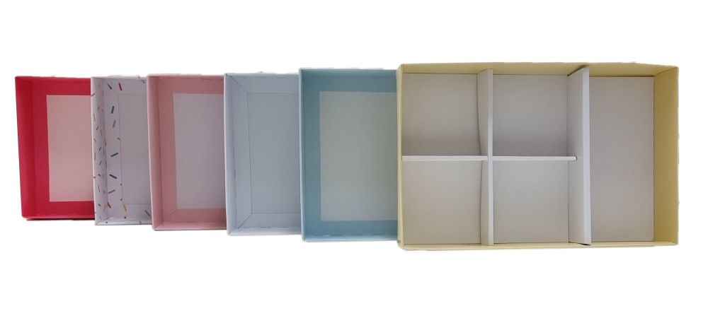 50mm Deep Compartment Box With 4pk Inserts And Clear Lid  (Colour Base To Be Chosen And Price Will Vary)- 240mm x 155mm x 50mm - Pack of 10