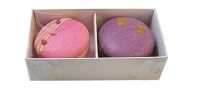 White 2pk Macaron/Biscuit Box With Insert And Clear Lid - 105mm x 50mm x 30mm - Pack of 25