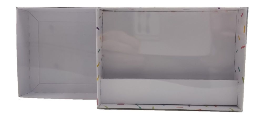35mm Deep 3pk Mini Cakesicle Box With Clear Lid & White Insert (Colour to be chosen) - 165mm x 115mm x 35mm- Pack of 10