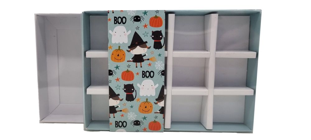 Halloween 12pk Chocolate Box With Clear Lid, Insert And Printed Belly (Colo