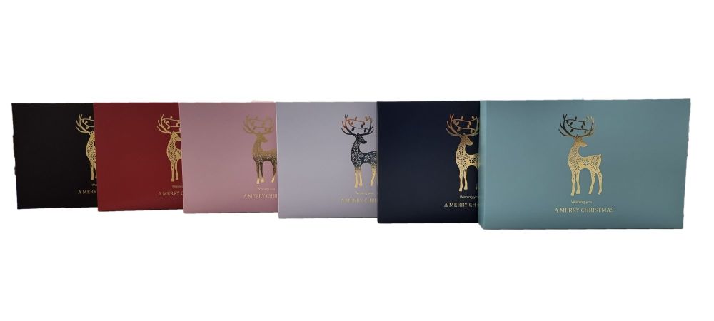 Christmas Deer Foiled Large Cookie Box ( Colour to be chosen)-240mm x 155mm