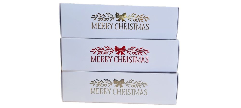  Christmas Foiled Macaron Box With Clear Lid for 6 Macarons (Colour to be c