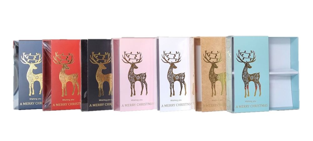 Christmas 4pk Large Square Brownie Box With Clear Lid, Insert and foiled b