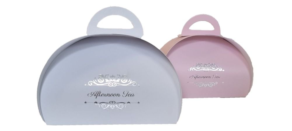 Patisserie Box, Foiled Afternoon Tea (Colour to be chosen) -180mm x 90mm x 100mm - Pack of 10