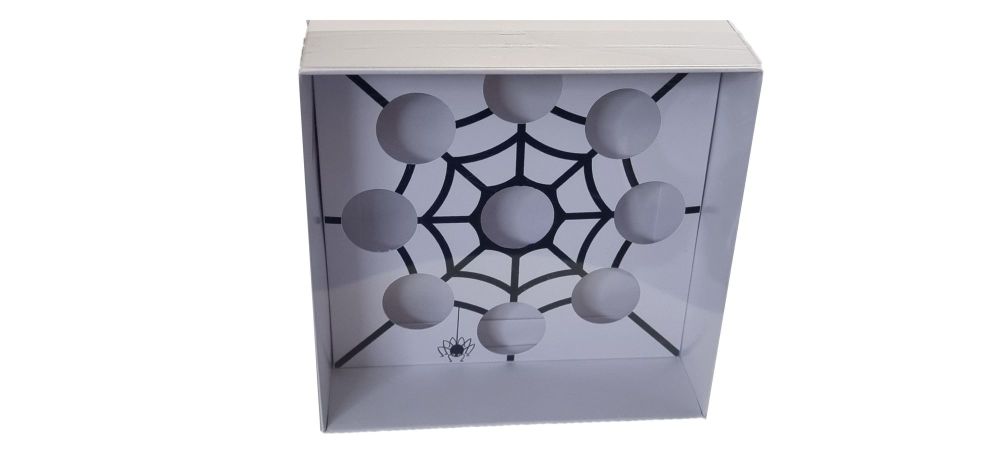 Halloween 50 Deep Square Cookie Box With Clear Lid And Spider Truffle Inser