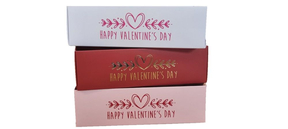 Valentine's Foiled Deep C6 Cookie Box With Clear Lid (colour to be chosen) - 165mm x 115mm x 50mm- Pack of 10