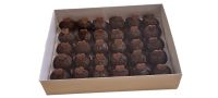 White 30 Cavity Truffle/Brigadeiro Box with Clear Lid and Insert - 250mm x 195mm x 50mm - Pack of 10