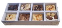White 8pk Chocolate Box with Clear Lid & Insert- 175mm x 75mm x 30mm - Pack of 10