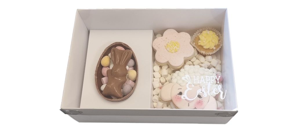 Easter Tall Hamper Box with Single Egg Insert and Foiled Lid - 240mm x 165m