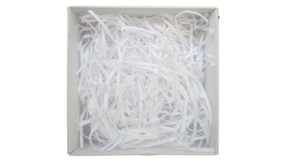 Food Safe White Shredded Paper - 2mm Wide - 100g