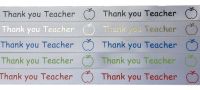 Thank you Teacher  foiled 15mm Wide Satin Ribbon (Colour to be chosen) - 5 Metres
