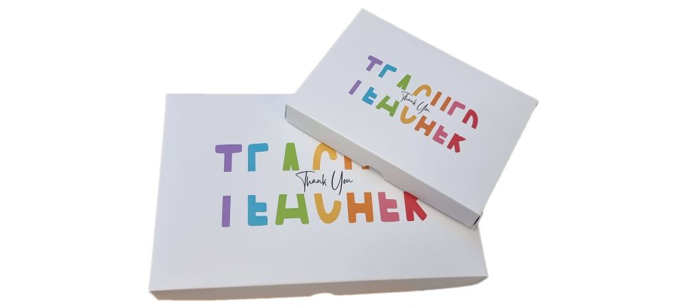 Thank You Teacher Large Cookie Box  With Printed Non-Window Lid (Style Of B