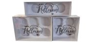 Halloween White Cupcake Boxes With Inserts and Black Spider Web Foiled Clear Lid (Size to be chosen and Price will vary) Pack of 10