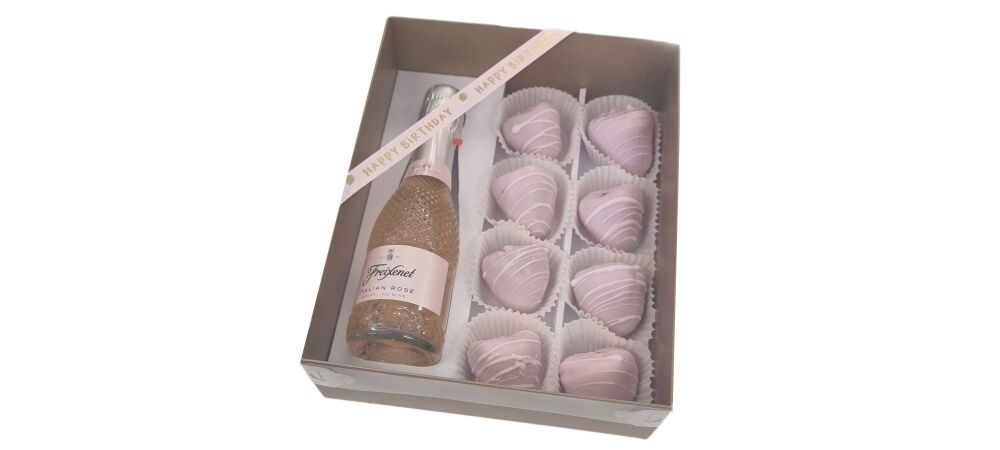 Pastel Base Hamper Box With Clear Lid  & 3pk Cupcake Insert (Colour to be c