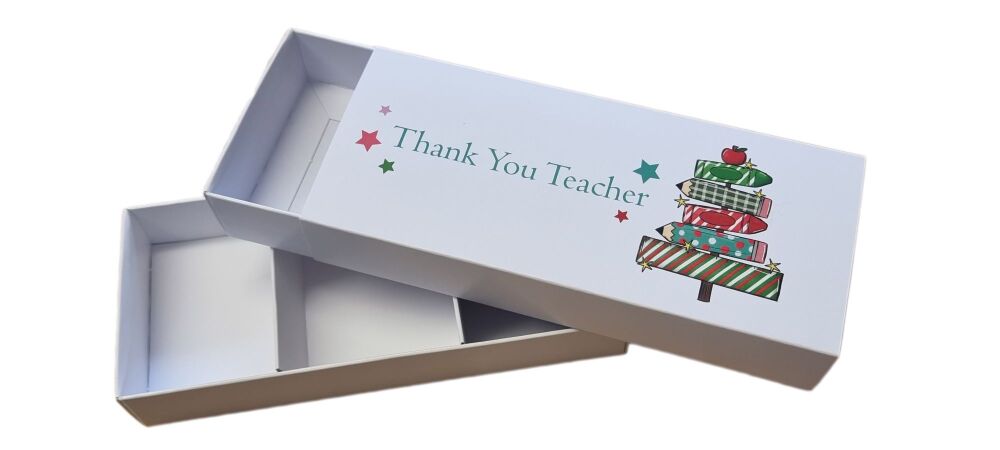 Christmas Teacher Rectangle Range With Printed Sleeve (Style to be chosen & price will vary) 175mm x 75mm x 30mm- Pack of 10