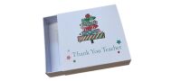 Christmas Teacher Single Cookie Box With Printed Sleeve and White Base -93mm x 93mm x 20mm- Pack of 10