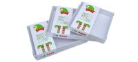 Christmas Elf printed Belly Band with White Large Rectangle or Square Box With Clear Lid (size to be chosen & price will vary)  - Pack of 10 -Size to
