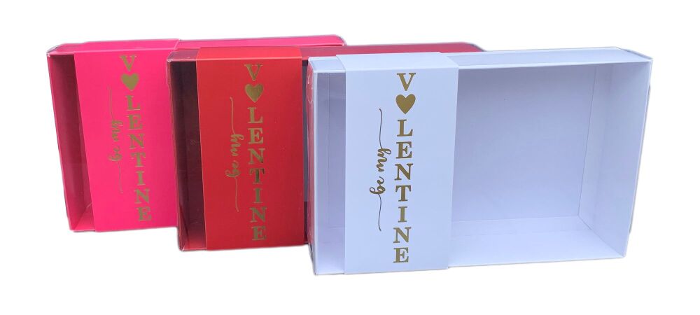 Valentine's 50mm Deep Large Cookie Box With Clear Lid & 