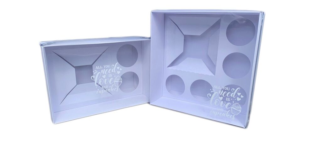 Valentine's Bento Box With  Cupcake insert and Foiled Clear Lid (Size to be