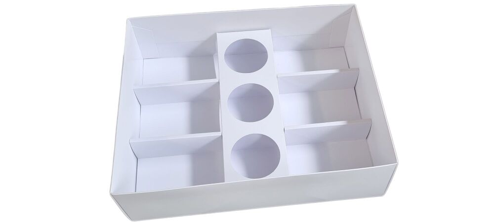 Sharing Box with 6 Cavity Inserts & 3 Holes for dipping pots- 315mm x 250mm