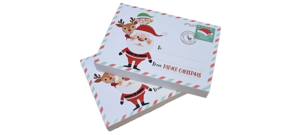 C6 Christmas Letter From Santa Printed Sleeve and Red Base - Pack of 10
