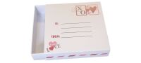 Valentine's Love Cookie Box With Printed Sleeve and White Base -93mm x 93mm x 20mm- Pack of 10