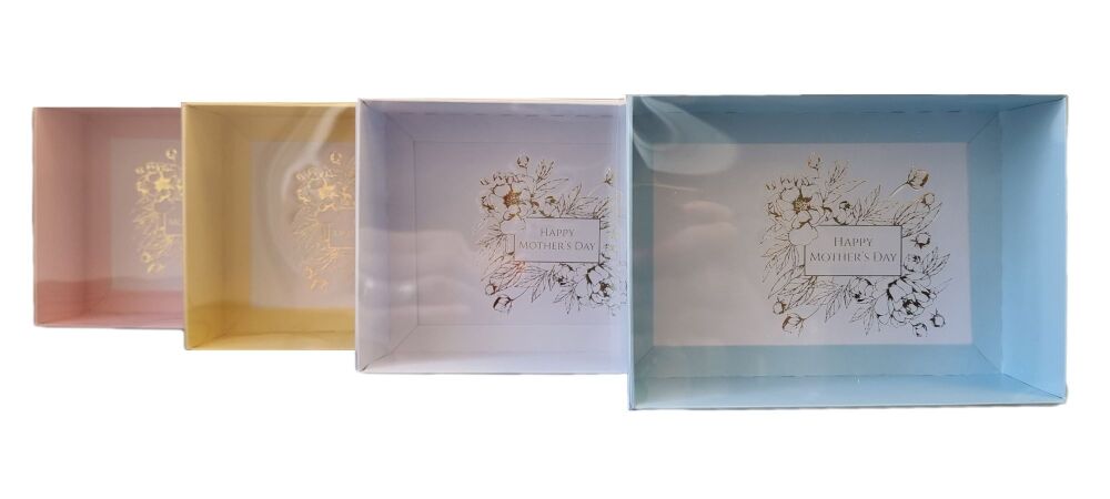 Mother's Day  Deep C6 Cookie Box With Gold Foiled Clear Lid (colour to be chosen) - 165mm x 115mm x 50mm- Pack of 10