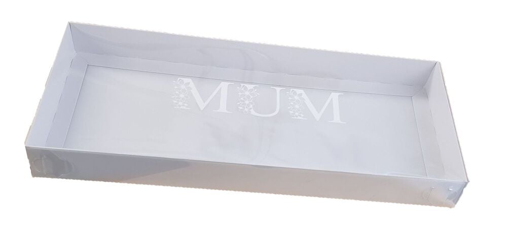 Mother's Day White Large Rectangle Biscuit/Cookie Box With Clear Lid, white
