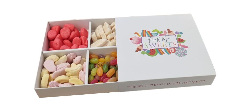Generic Printed Sleeve for 4pk Sweet Box with White Base & Insert -155mm x 